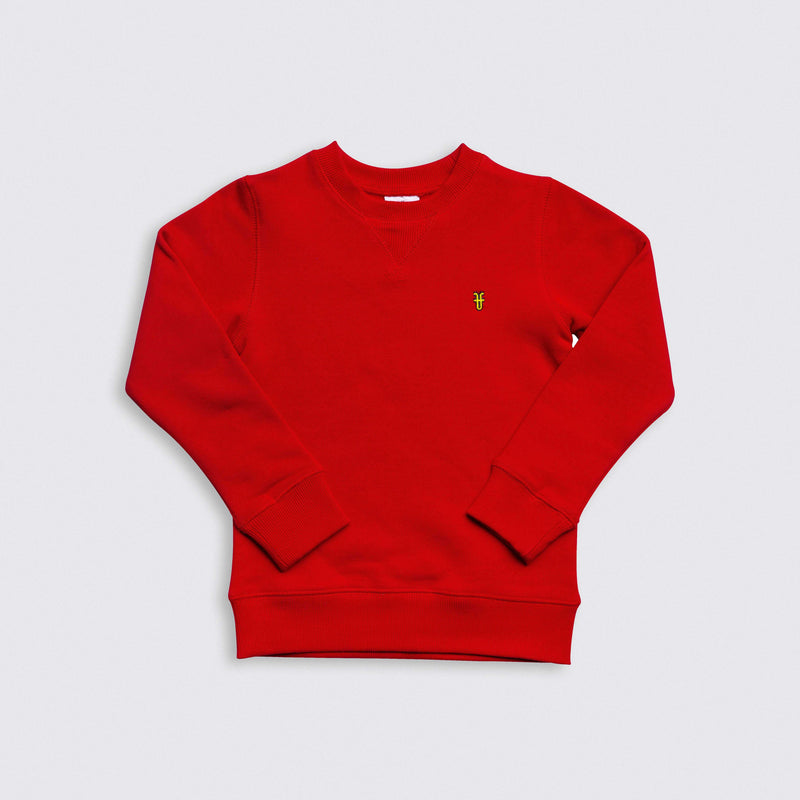 Heavy Brushed Cotton Logo Embroidery Crewneck Sweatshirt