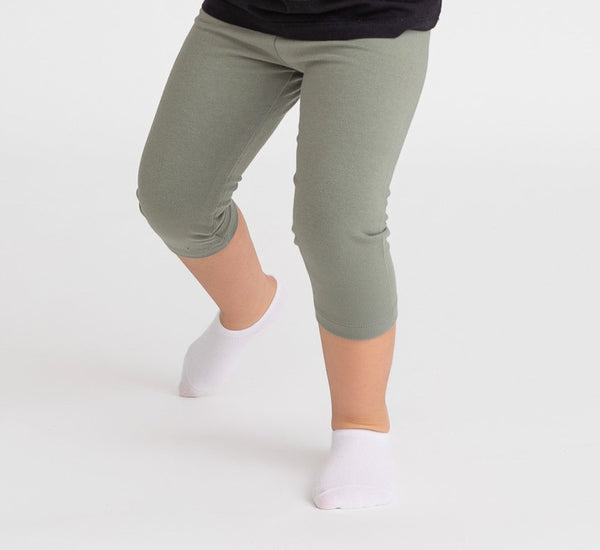 Stretch Cotton Terry Plain Capri Leggings