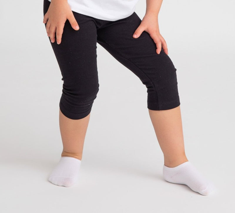 Stretch Cotton Terry Plain Capri Leggings