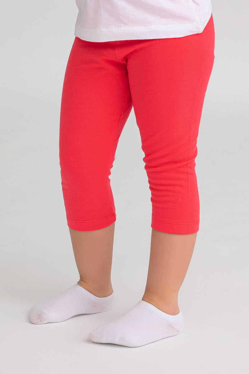 Stretch Cotton Terry Plain Capri Leggings