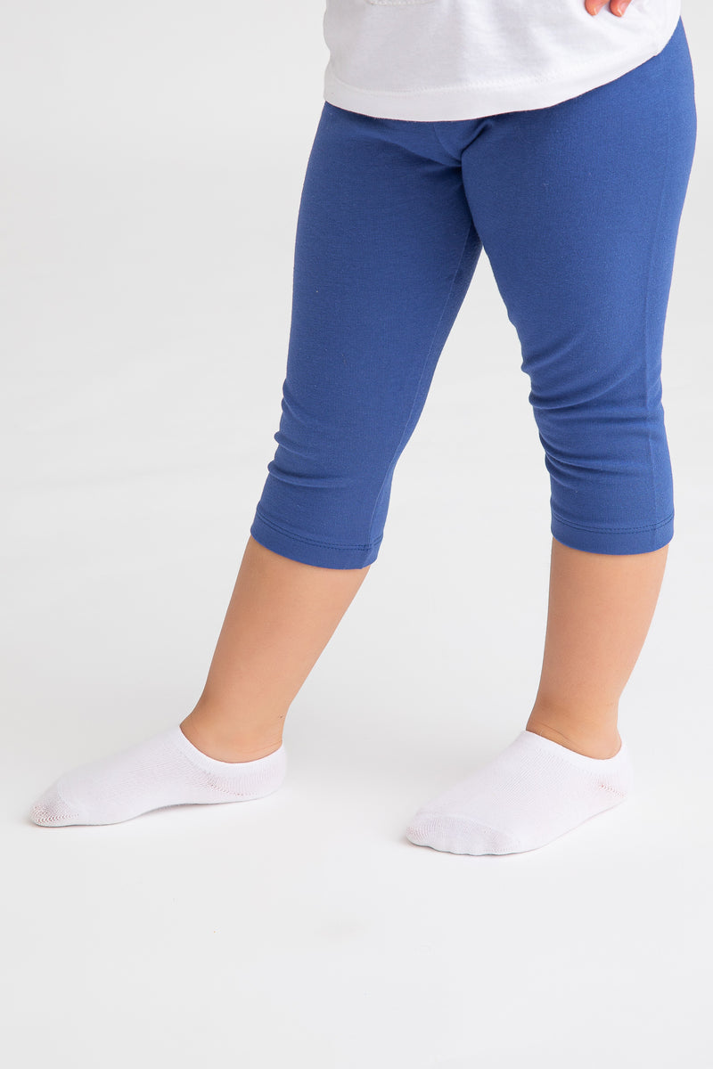 Stretch Cotton Terry Plain Capri Leggings