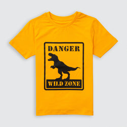 Cotton Jersey Danger Print Short-Sleeved T-Shirt