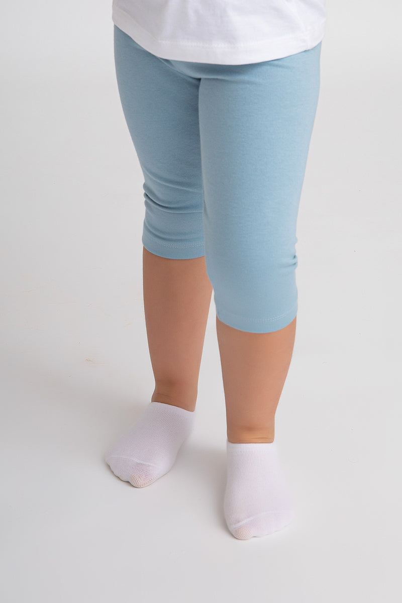 Stretch Cotton Terry Plain Capri Leggings