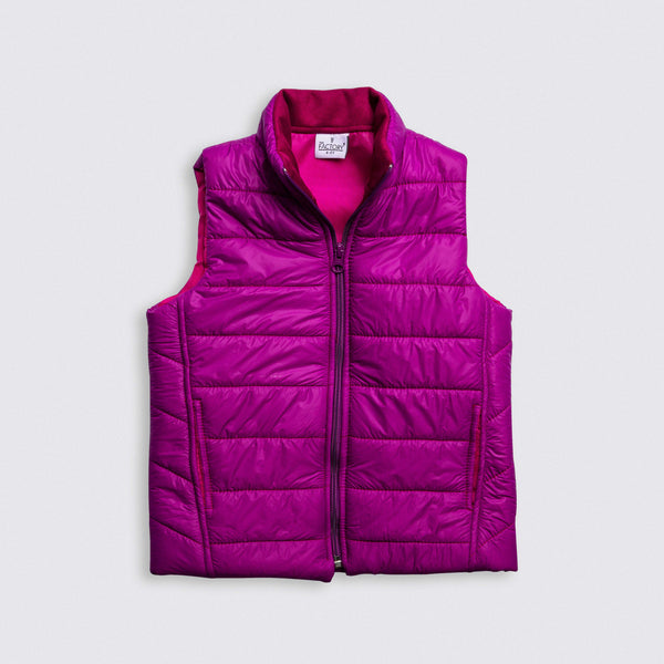 Nylon Microfiber Plain Quilted Puffer Vest Jacket