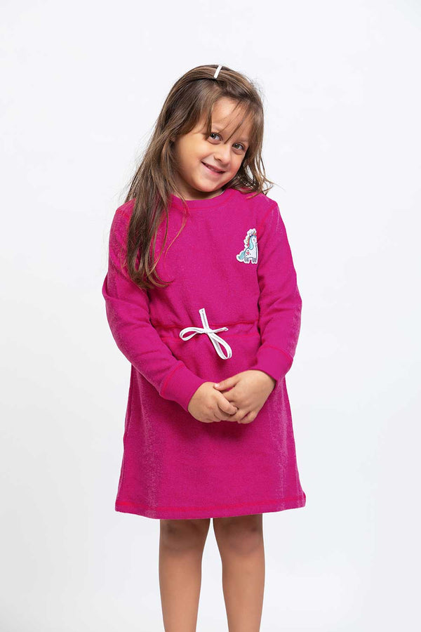 Cotton Cashmere Unicorn Badge Flared Dress