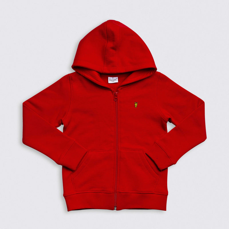 Heavy Brushed Cotton Logo Embroidery Hooded Full-Zip Sweatshirt