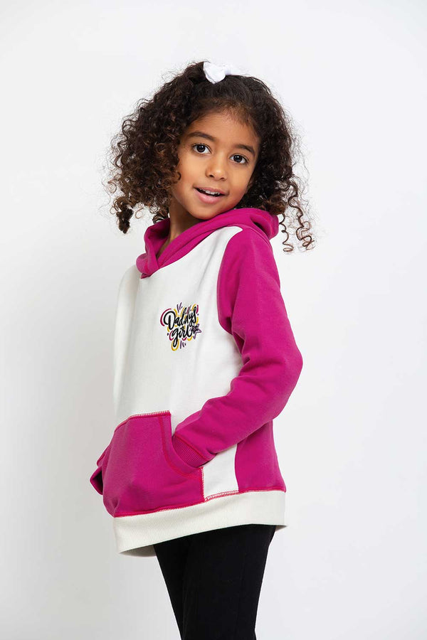 Heavy Brushed Cotton Daddy's Girl Embroidery Hooded Sweatshirt