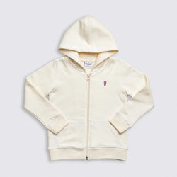 Heavy Brushed Cotton Logo Embroidery Hooded Full-Zip Sweatshirt