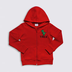 Heavy Brushed Cotton T.REX Embroidery Hooded Full-Zip Sweatshirt