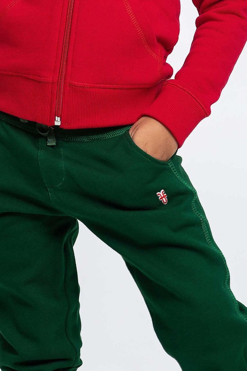 Heavy Brushed Cotton Logo Embroidery Jogger Sweatpants