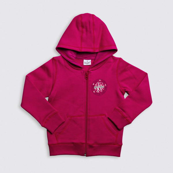 Heavy Brushed Cotton Gymnastics Print Hooded Full-Zip Sweatshirt