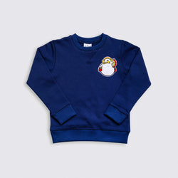 Heavy Brushed Cotton Snowman Badge Crewneck Sweatshirt