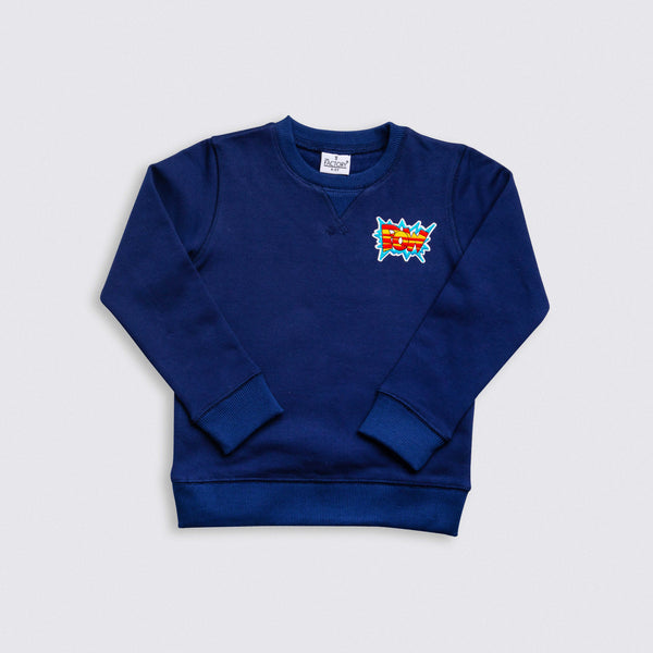 Heavy Brushed Cotton Pow Badge Crewneck Sweatshirt