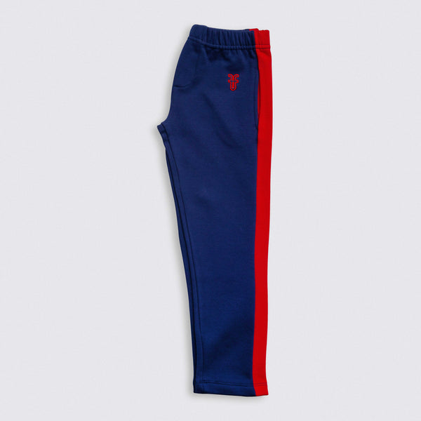 Heavy Brushed Cotton Logo Embroidery Side Striped Sweatpants