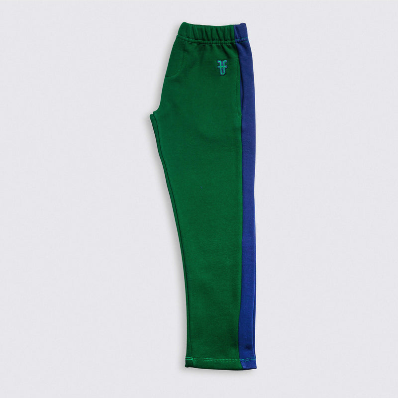 Heavy Brushed Cotton Logo Embroidery Side Striped Sweatpants