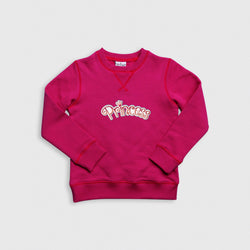 Heavy Brushed Cotton Princess Print Crewneck Sweatshirt