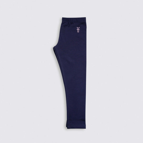 Stretch Cotton Terry Logo Embroidery Full-Length Leggings