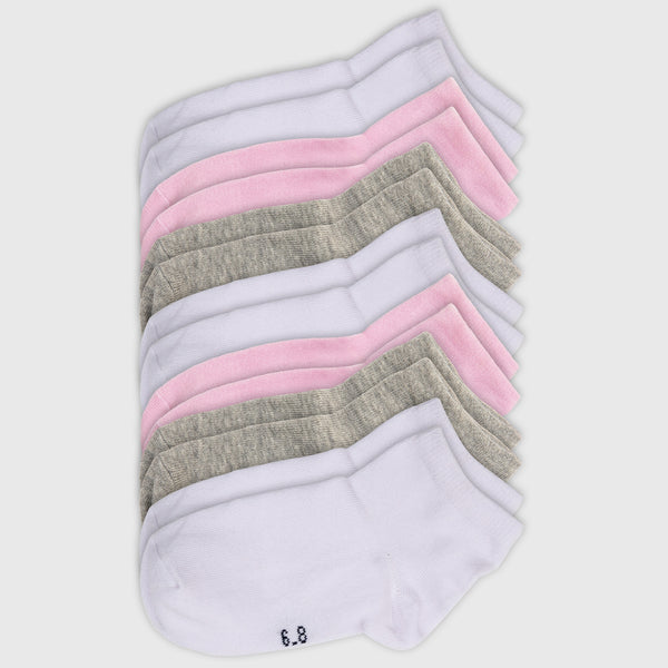 Girls Plain Ped 7-Days Pack of Socks