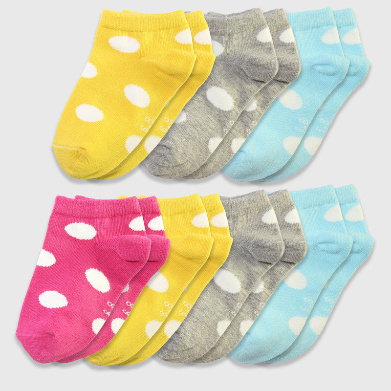 Girls Polka Dots Ped 7-Days Pack of Socks