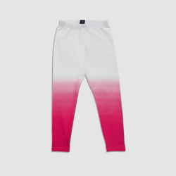 Stretch Cotton Terry Pink Fade Print Full-Length Leggings