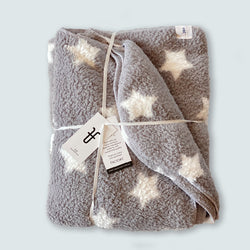 Faux Fur Stars Patterned Throw