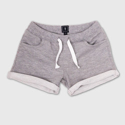 Girls Cotton Terry Mesh Knit Turned Hem Shorts